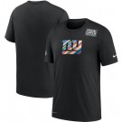 Men's New York Giants Black Crucial Catch Sideline Performance T Shirt 421