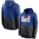 Men's New York Giants Blue Charcoal Sideline Impact Lockup Performance Pullover Hoodie