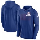 Men's New York Giants Blue Lightweight Performance Hooded Long Sleeve T Shirt