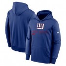 Men's New York Giants Blue Performance Pullover Hoodie