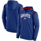Men's New York Giants Blue Sideline Athletic Stack Performance Pullover Hoodie