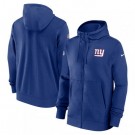 Men's New York Giants Blue Sideline Club Performance Full Zip Hoodie