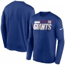 Men's New York Giants Blue Sideline Impact Legend Performance Long Sleeves T Shirt 623