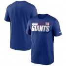 Men's New York Giants Blue Sideline Impact Legend Performance T Shirt 505