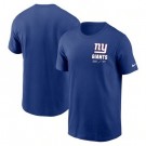 Men's New York Giants Blue Sideline Infograph Lockup Performance T Shirt