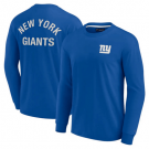 Men's New York Giants Blue Super Soft Long Sleeve T Shirt