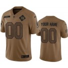 Men's New York Giants Customized Brown 2023 Salute To Service Jersey