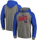Men's New York Giants Gray Slant Strike Tri Blend Raglan Pullover Hoodie