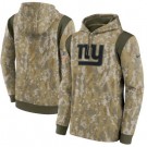 Men's New York Giants Olive 2021 Salute To Service Therma Performance Pullover Hoodie