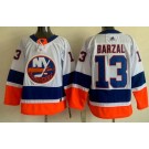 Men's New York Islanders #13 Mathew Barzal White Authentic Jersey