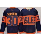 Men's New York Islanders #30 Ilya Sorokin Navy 2024 NHL Stadium Series Authentic Jersey