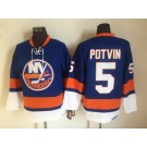 Men's New York Islanders #5 Denis Potvin Blue Retro Jersey