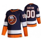 Men's New York Islanders Customized Navy 2021 Reverse Retro Authentic Jersey