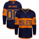 Men's New York Islanders Customized Navy 2024 NHL Stadium Series Authentic Jersey