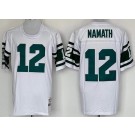 Men's New York Jets #12 Joe Namath White Throwback Jersey