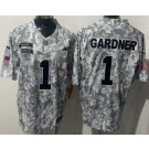 Men's New York Jets #1 Sauce Gardner Limited Arctic Camo 2024 Salute to Service Jersey