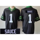 Men's New York Jets #1 Sauce Gardner Limited Black Nickname Sauce Vapor Jersey