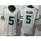 Men's New York Jets #5 Garrett Wilson Limited White FUSE Vapor Jersey