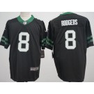 Men's New York Jets #8 Aaron Rodgers Limited Black Vapor Jersey