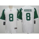 Men's New York Jets #8 Aaron Rodgers Limited White Classic Vapor Jersey