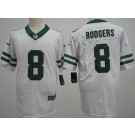Men's New York Jets #8 Aaron Rodgers Limited White Vapor Jersey