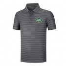 Men's New York Jets Anthracite Collection Striped Performance Pique Polo