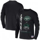 Men's New York Jets Black NFL x Staple World Renowned Long Sleeve T Shirt