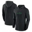 Men's New York Jets Black Sideline Hoodie Performance Long Sleeve T Shirt