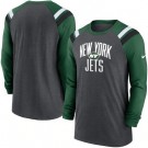 Men's New York Jets Gray Green Tri Blend Raglan Athletic Long Sleeve T Shirt