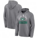 Men's New York Jets Gray No Time Off Raglan Pullover Hoodie