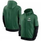 Men's New York Jets Green Sideline Impact Lockup Performance Full Zip Pullover Hoodie