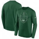 Men's New York Jets Heathered Green Icon Legend Performance Long Sleeve T-Shirt