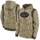 Men's New York Jets Olive 2021 Salute To Service Therma Performance Pullover Hoodie