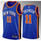 Men's New York Knicks #11 Jalen Brunson Blue 2023 City Icon Heat Press Jersey