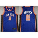 Men's New York Knicks #11 Jalen Brunson Blue 2023 City Icon Sponsor Swingman Jersey