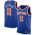 Men's New York Knicks #11 Jalen Brunson Blue Heat Press Jersey