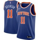 Men's New York Knicks #11 Jalen Brunson Blue Icon Heat Press Jersey