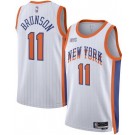 Men's New York Knicks #11 Jalen Brunson White 2024 City Heat Press Jersey