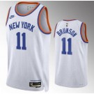 Men's New York Knicks #11 Jalen Brunson White Classic Icon Heat Press Jersey