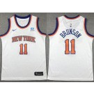 Men's New York Knicks #11 Jalen Brunson White Icon Sponsor Swingman Jersey