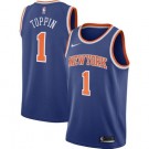 Men's New York Knicks #1 Obi Toppin Blue Icon Hot Press Jersey