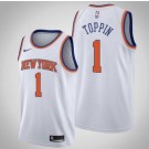 Men's New York Knicks #1 Obi Toppin White Icon Hot Press Jersey