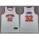 Men's New York Knicks #32 Karl Anthony Towns White Sponsor Swingman Jersey