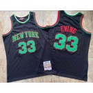 Men's New York Knicks #33 Patrick Ewing Black Naples 1991 Throwback Authentic Jersey