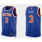 Men's New York Knicks #3 Josh Hart Blue 2023 Icon Heat Press Jersey