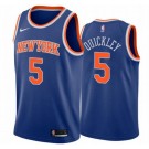 Men's New York Knicks #5 Immanuel Quickley Blue Icon Hot Press Jersey