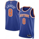 Men's New York Knicks #8 OG Anunoby Blue Heat Press Jersey