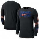 Men's New York Knicks Black 2022 City Edition Essential Expressive Long Sleeve T-Shirt