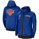 Men's New York Knicks Blue Showtime Performance Full Zip Hoodie Jacket