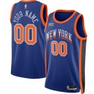 Men's New York Knicks Custom Blue 2023 City Icon Heat Press Jersey